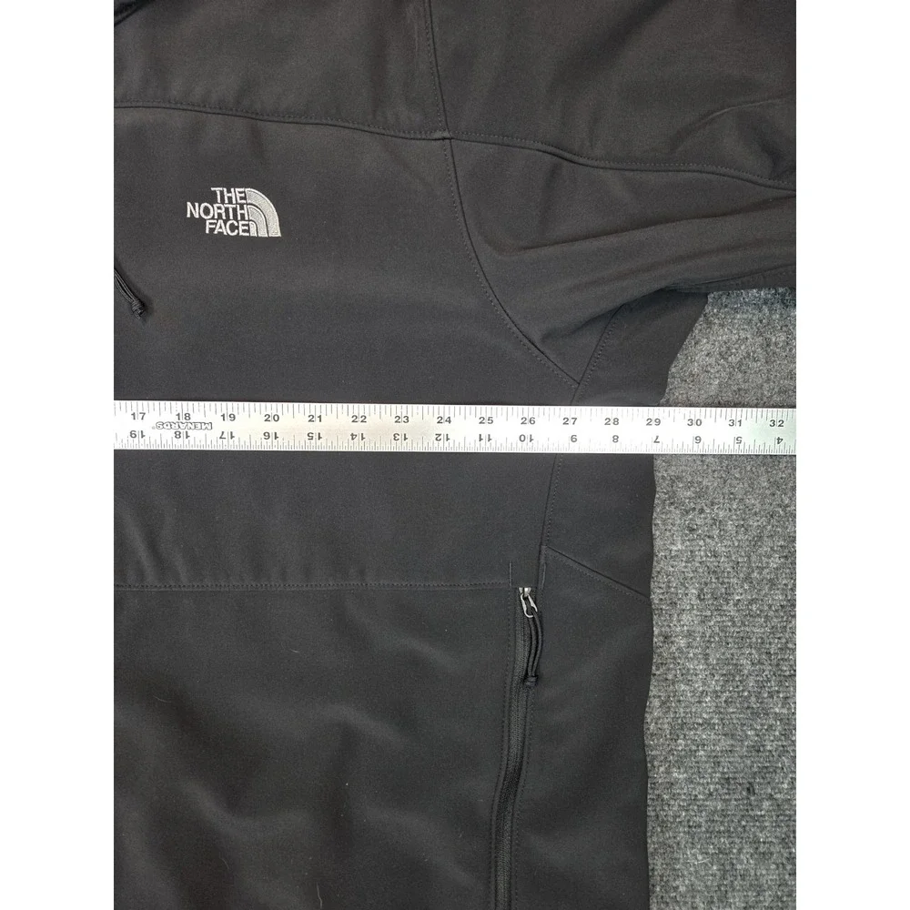 North Face Soft Shell Jacket Mens 3XL Black Windbreaker Fleece Lined